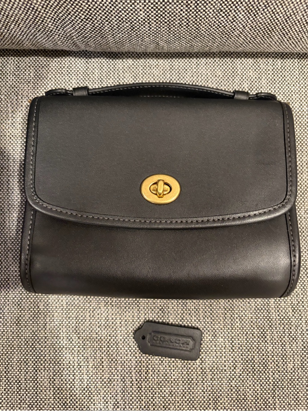 Coach Kip Turnlock Crossbody Handbag in Black - Picture 6 of 9